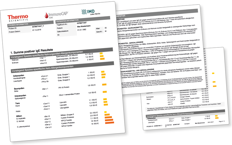 IMD Institut für medizinische Diagnostik, Labor ImmunoCAP® ISAC IgE Allergy Profile
